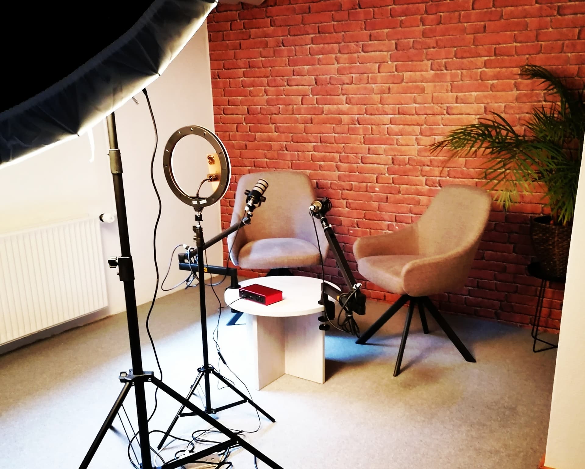 Professionelt podcaststudie — klar til optagelse